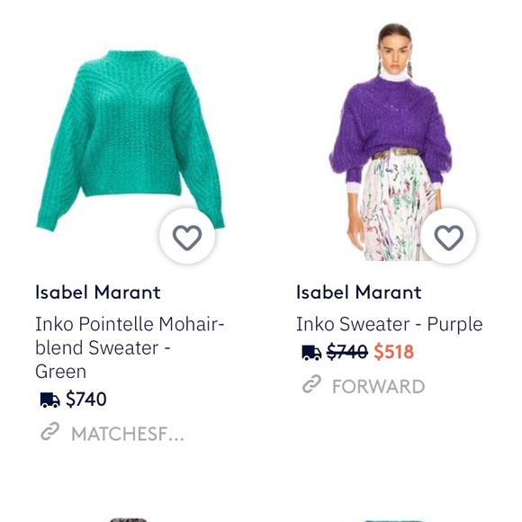 purple chunk-knit wool sweater, crop Isabel Marant - Picture 6 of 8